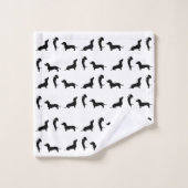 Dachshund noir et blanc (Gant de toilette)