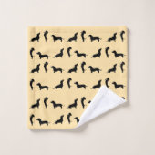 Dachshund noir et blanc (Gant de toilette)