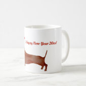 Dachshund Nouvel An Mug Personnalisé (Devant droit)