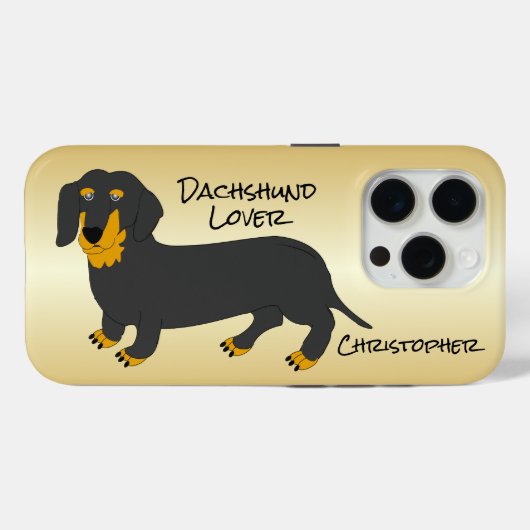 Dachshund ontwerp gepersonaliseerd Case-Mate iPhone case (Achterkant (horizontaal))