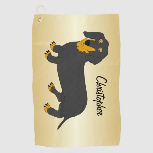 Dachshund ontwerp gepersonaliseerd golfhanddoek (Voorkant)