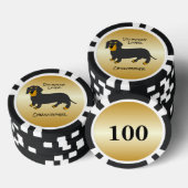 Dachshund ontwerp gepersonaliseerd poker chips (Opstapeling)
