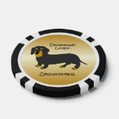 Dachshund ontwerp gepersonaliseerd poker chips (Enkel)