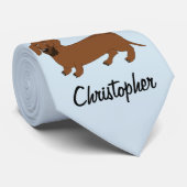 Dachshund ontwerp gepersonaliseerd stropdas (Opgerold)
