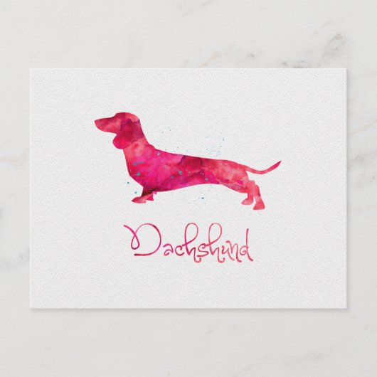 Dachshund - Ontwerp van Waterverf Briefkaart (Voorkant)