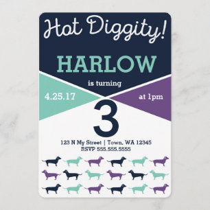 Dachshund ook bekend als Wiener Dog Birthday Invit Kaart