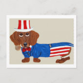 Dachshund Oom Sam Uitnodiging (Voorkant)