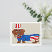 Dachshund Oom Sam Uitnodiging (Staand voorkant)