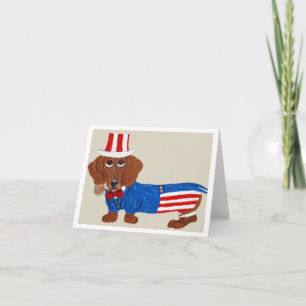 Dachshund Oom Sam Uitnodiging