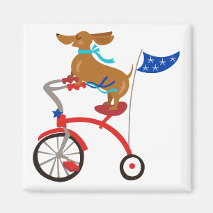 Dachshund op Bike Magneet
