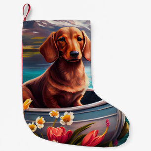 Dachshund op een peddel: Een landschappelijk avont Kleine Kerstsok