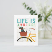 Dachshund op fiets bedankkaart (Staand voorkant)