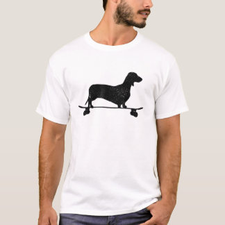 Dachshund op skateboard Funny Wiener Dog Ska T-shirt