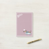 Dachshund op Skateboard Post-It Notities Post-it® Notes (Op bureau)