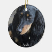 Dachshund Ornement de Noël Photo personnalisée (Gauche)
