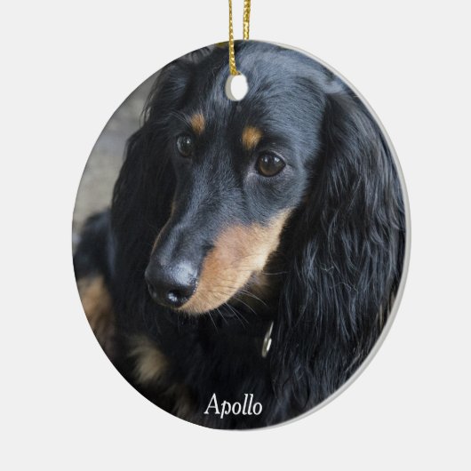 Dachshund Ornement de Noël Photo personnalisée (Gauche)