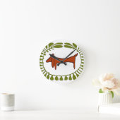 Dachshund Oval Ronde Klok (Huis)