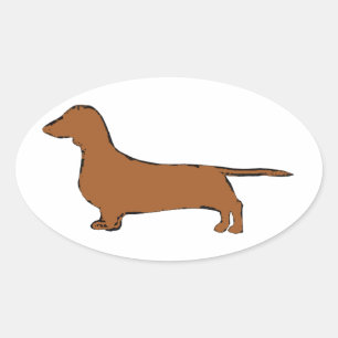 dachshund ovale sticker