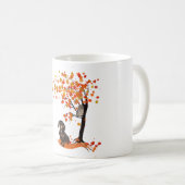 Dachshund Owl and Herfst Tree Dachshund Lover Autu Koffiemok (Voorkant rechts)