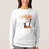 Dachshund Owl and Herfst Tree Dachshund Lover Autu T-shirt (Voorkant)