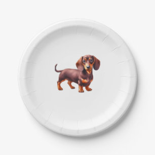 Dachshund Painting - Weiner Dog Waterverf Paintin Papieren Bordje