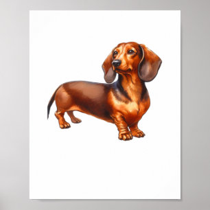 Dachshund Painting - Weiner Dog Waterverf Paintin Poster