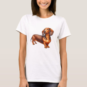 Dachshund Painting - Weiner Dog Waterverf Paintin T-shirt
