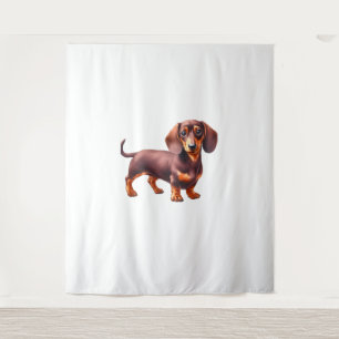 Dachshund Painting - Weiner Dog Waterverf Paintin Wandkleed