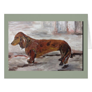 Dachshund Painting Wenskaart