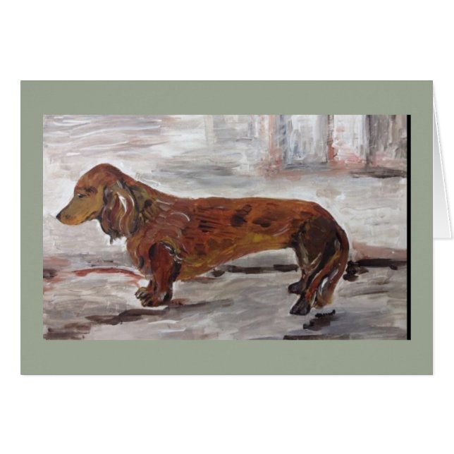 Dachshund Painting Wenskaart (Voorkant Horizontaal)