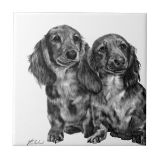 Dachshund Pair Tegeltje