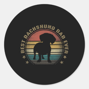 Dachshund papa ooit grappige vaders dag cadeaus vo ronde sticker