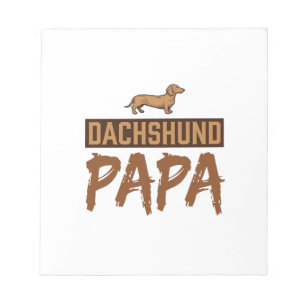 Dachshund Papa Vintage Gravure Hond Vader Design_1 Notitieblok