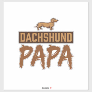 Dachshund Papa Vintage Gravure Hond Vader Design_1 Sticker