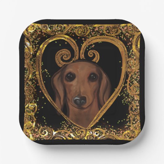 DACHSHUND PAPIEREN BORDJE (Voorkant)