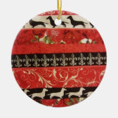 Dachshund Parade Keramisch Ornament (Voorkant)