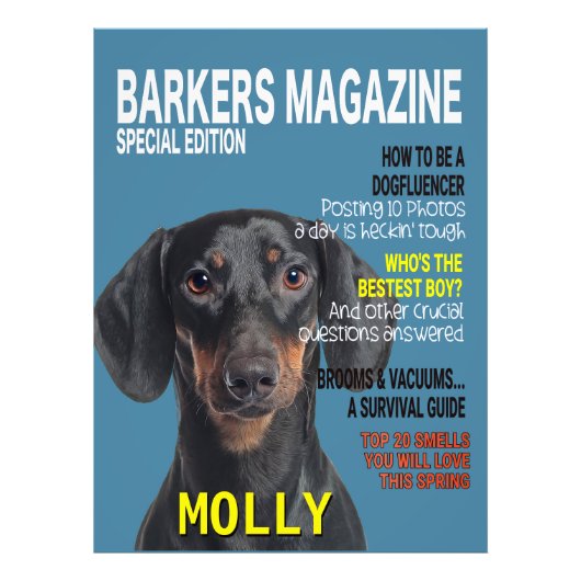 Dachshund Parody Magazine Hoesje Foto Afdruk (Voorkant)