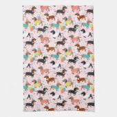 Dachshund Party Kitchen Towel Theedoek (Verticaal)