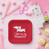 Dachshund Party Rood "Ik vind je geweldig" Papieren Bordje (Feest)