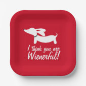 Dachshund Party Rood "Ik vind je geweldig" Papieren Bordje (Voorkant)