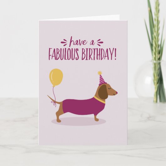Dachshund Party Saucisse Chien mignonne Carte d'an (Devant)