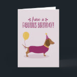 Dachshund Party Saucisse Chien mignonne Carte d'an<br><div class="desc">Cette mignonne carte dachshund anniversaire est parfaite pour l'amoureux des chiens de saucisse dans votre vie!</div>
