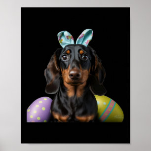 Dachshund Pasen Gelukkige Paasdag Vrouwen Poster