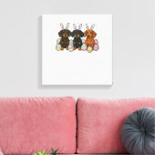 Dachshund Pasen T-Shirt Canvas Afdruk (Insitu (Woonkamer))