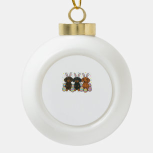 Dachshund Pasen T-Shirt Keramische Bal Ornament