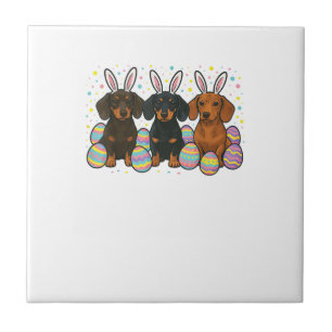 Dachshund Pasen T-Shirt Tegeltje