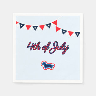 Dachshund Patriottisch Rood Wit En Blauw 4 juli Servet