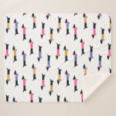 Dachshund Patroon Hondenliefhebber Custom Sherpa Deken (Voorkant (horizontaal))