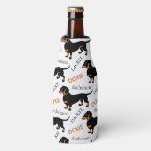 Dachshund Pattern Flesjeskoeler (Fles Voorkant)