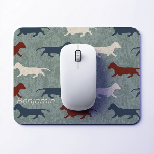 Dachshund Pattern - Gepersonaliseerd Muismat